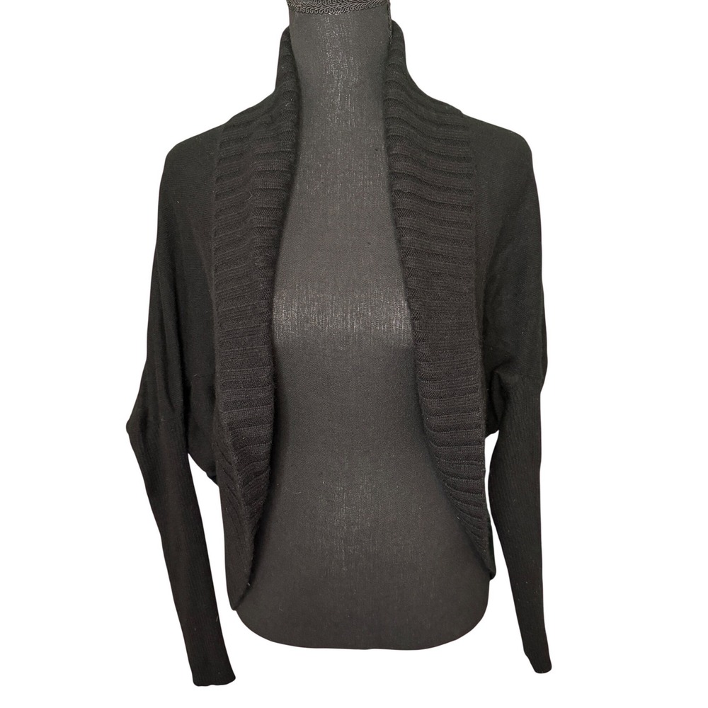 Banana Republic Cashmere Shrug Black Open Front Cropped Sweater S/690901-00